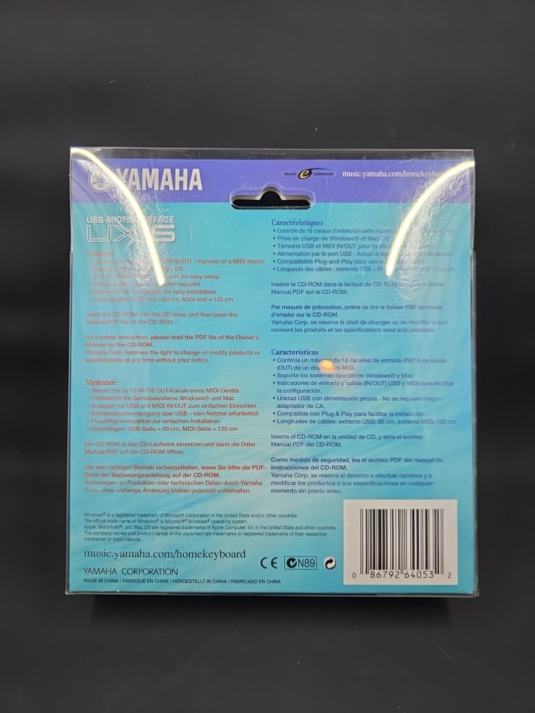 YAMAHA UX16 USB MIDI Interface Cable Cord PC Mac Adapter Compatible New