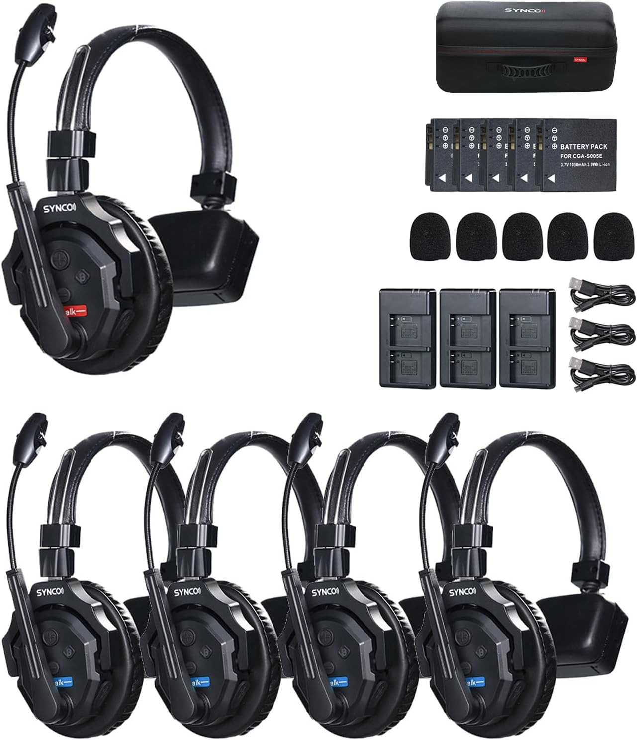 Xtalk X5 Wireless Headset Intercom System for Team Communication & Streaming