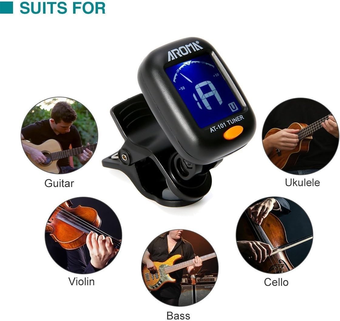 Mini Clip-On Guitar Tuner with High Sensitivity – Ideal for Loud Environments