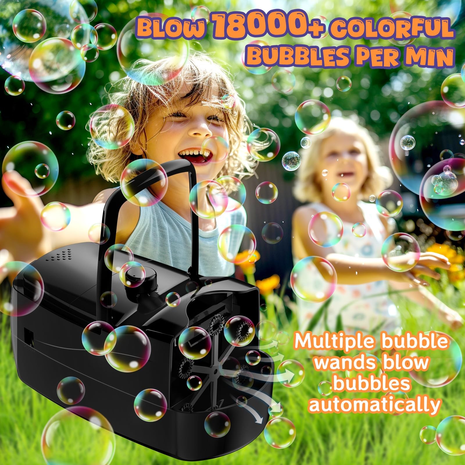 Sizonjoy Bubble Machine Automatic 18000 Per Minute Big Bubbles Blower Maker For