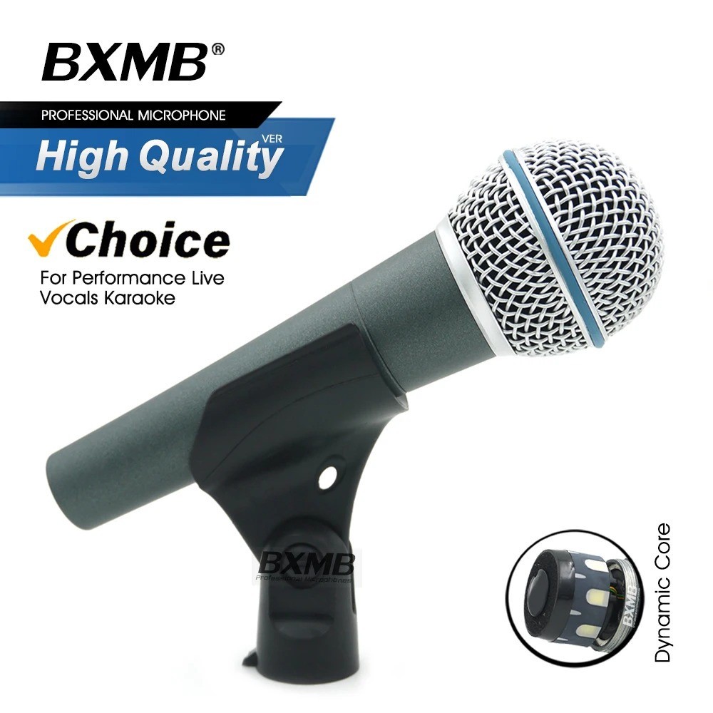 BXMB Wired Dynamic Vocal Microphones with Clip, Pouch, in box