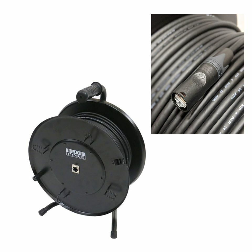Super CAT5E 250 ft Tactical Shielded Ethernet Reel Snake Cable- Locking RJ45