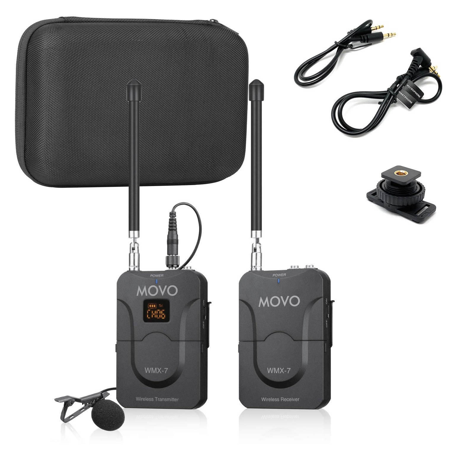 Universal Wireless System, 12 VHF Channels, 2-Microphone, 3.5mm TRRS, 1-Year