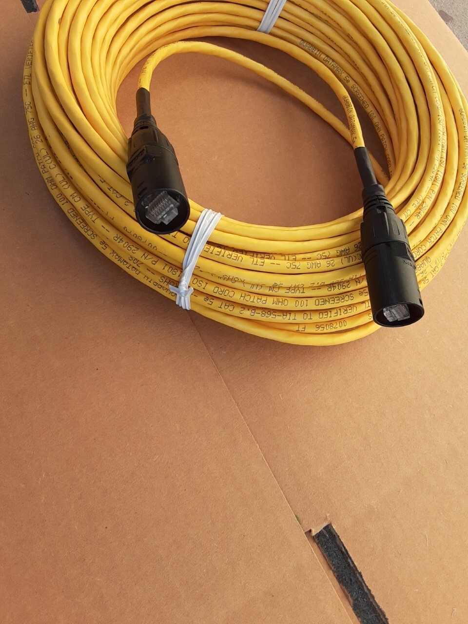 25 FT PRO CAT5E Tactical Shielded w/Neutrik Ethercon RJ45 Digital Audio Cable
