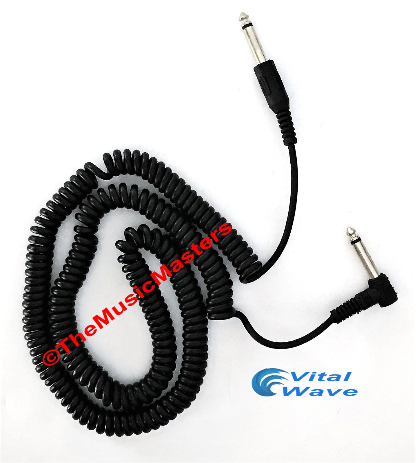 20′ ft 1/4″ M-M Coiled “L” Guitar Instrument Amp Audio Sound Cable Wire VWLTW