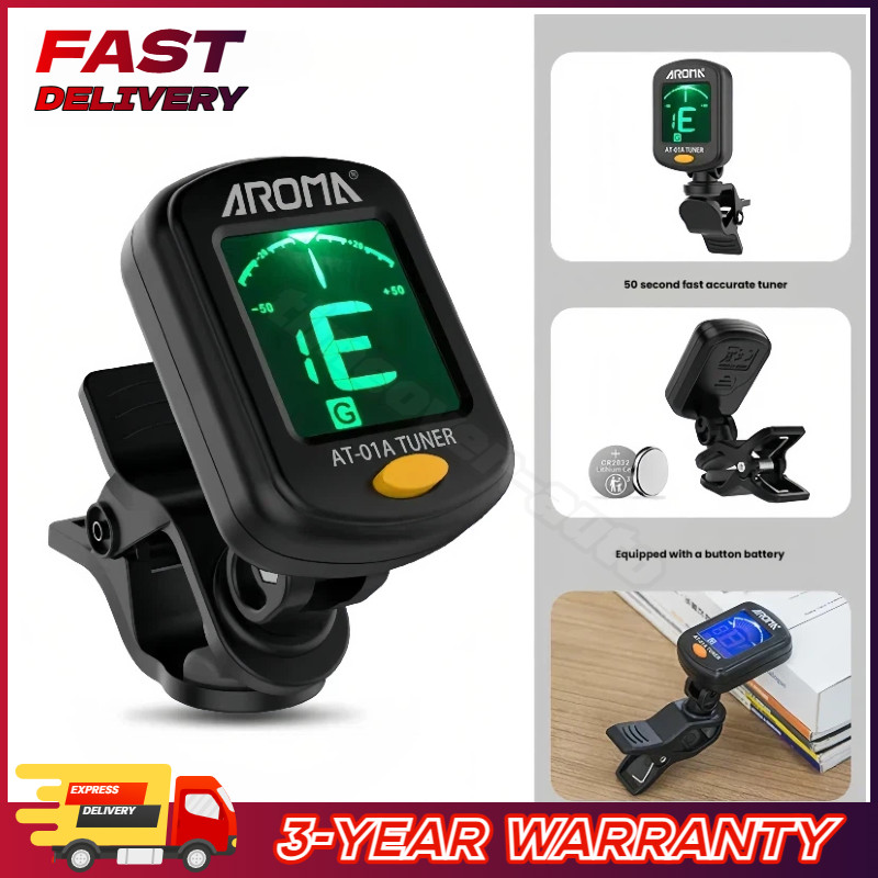 Chromatic Clip On Tuner AT-101 LCD Display For Guitar Bass Violin Banjo