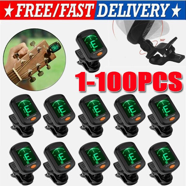 LCD Clip On Chromatic Acoustic Electric Guitar Bass Ukulele Banjo Violin Tuner