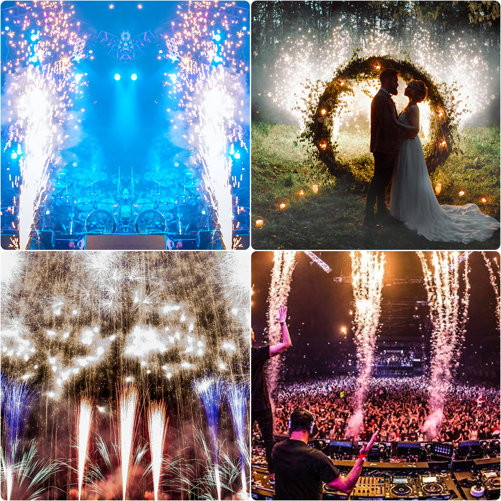 700W Cold Spark Firework Machine DMX Stage Effect Wedding DJ Party w/Flight Case