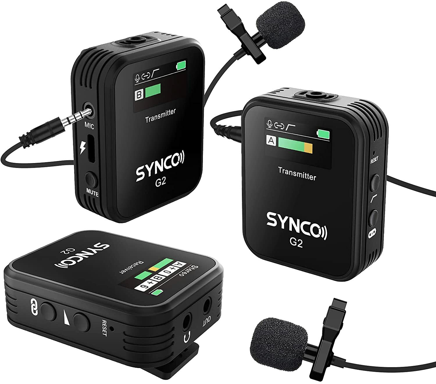 SYNCO G2 A2 2.4G Wireless Lavalier Microphone Clip On Lapel Mic System