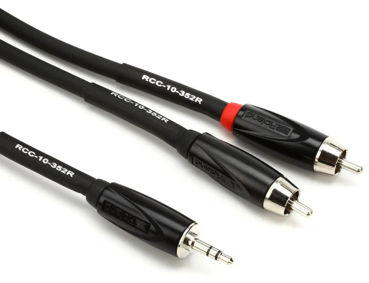 Roland RCC-10-352RV2 Black Series 3.5mm TRS Male to Left/Right RCA