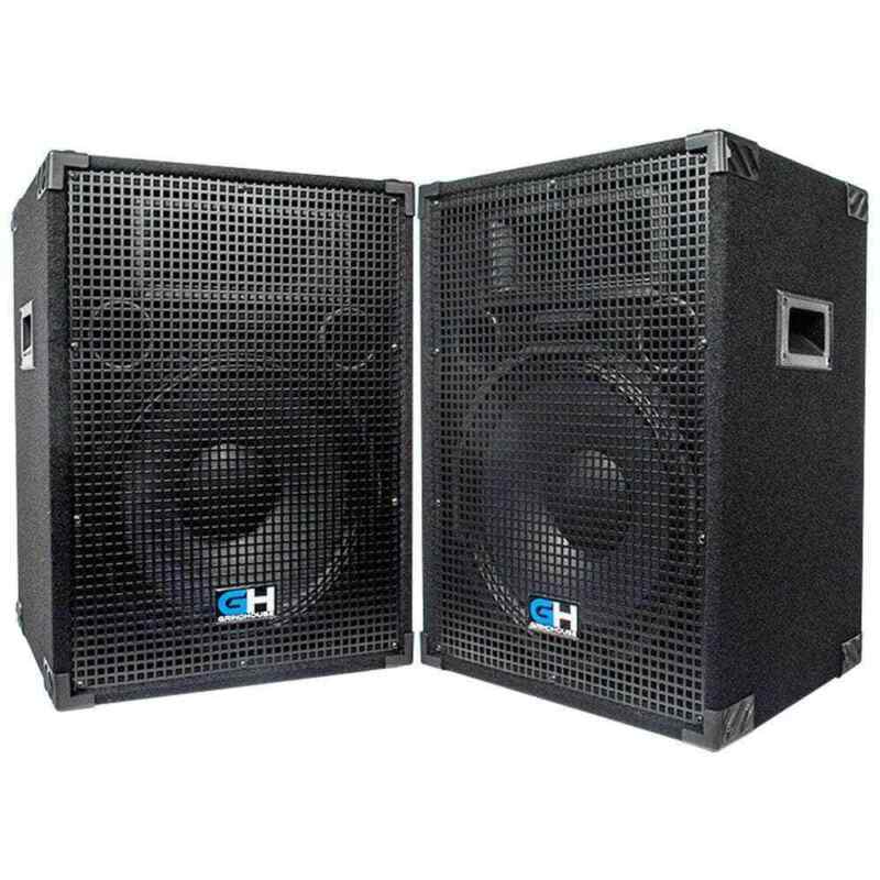 Pair of Passive 15 Inch 2-Way PA/DJ Loudspeaker Cabinets – 800 Watts Full Range