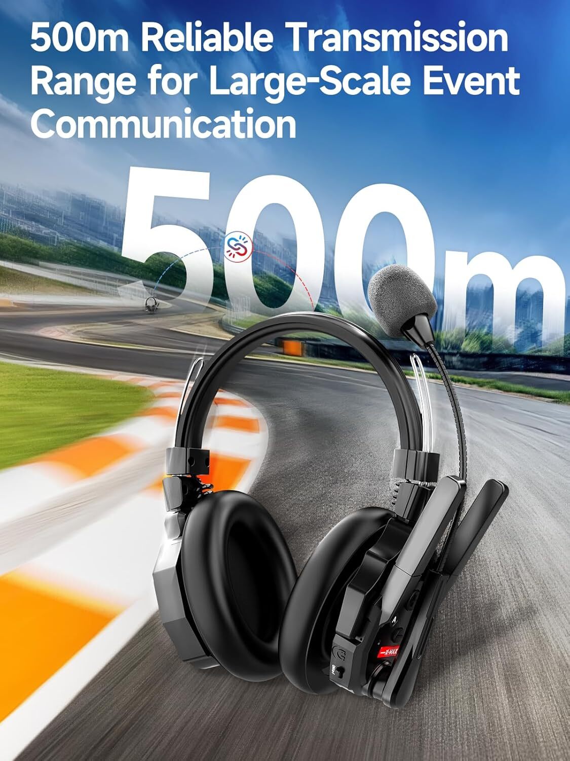 SYNCO XTALK XMAX2 Dual Ear Wireless Intercom Headset Communication System
