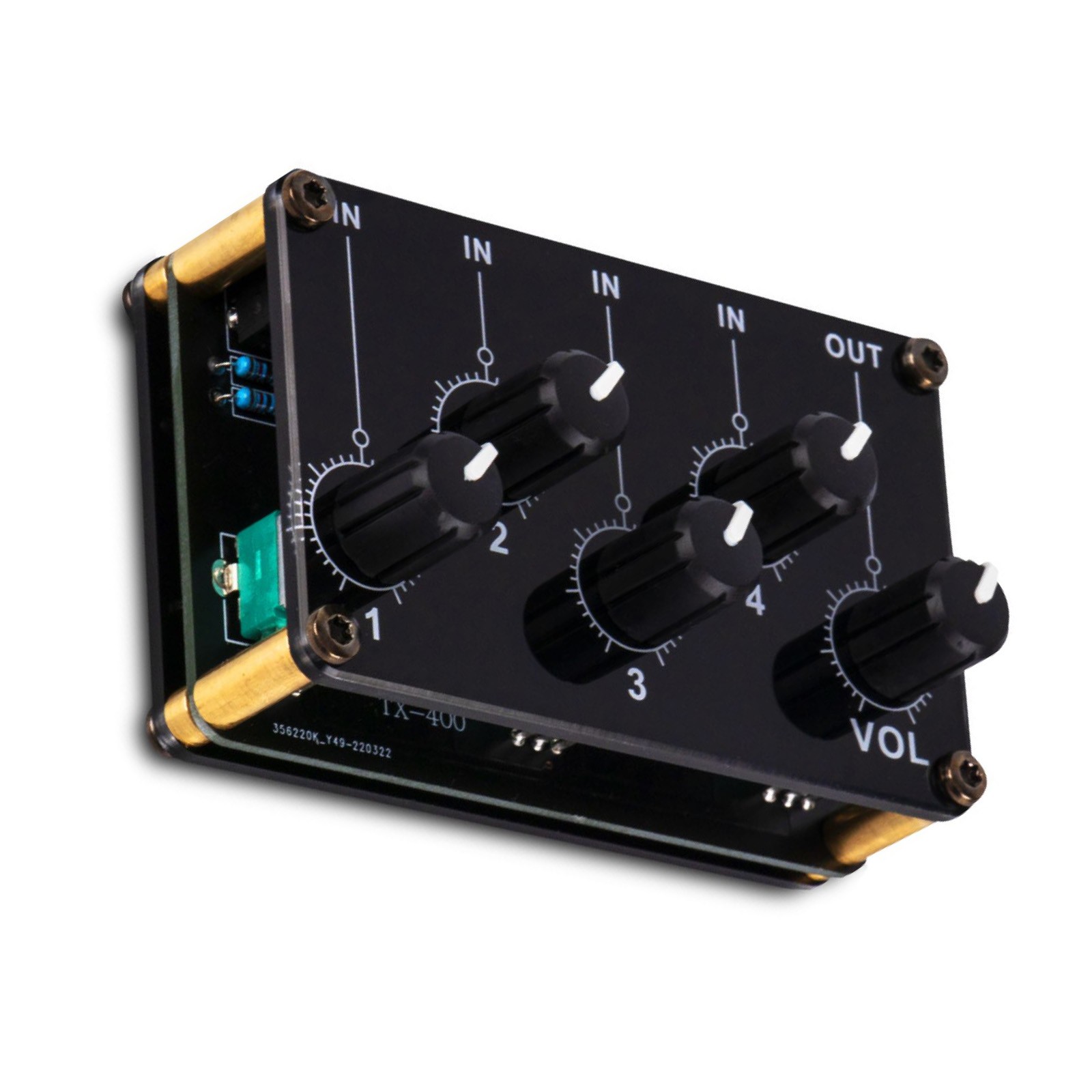 8.35*5.4*2.1cm 4-in-1-out Portable Stereo Audio Mixer Fit For recording sessions