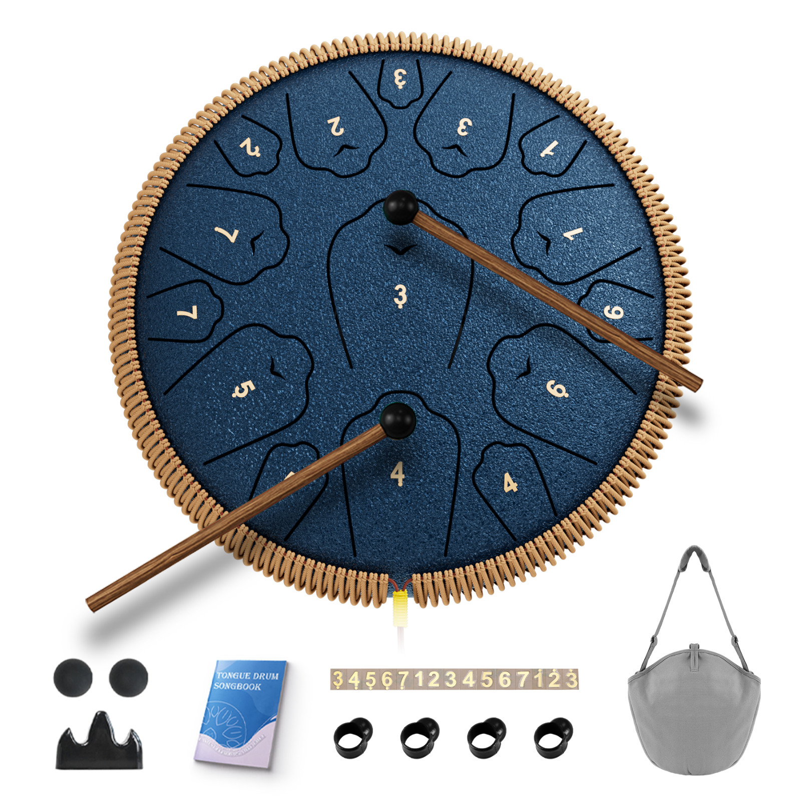 steel tongue drum 13in 15note，panda drum for kids adults