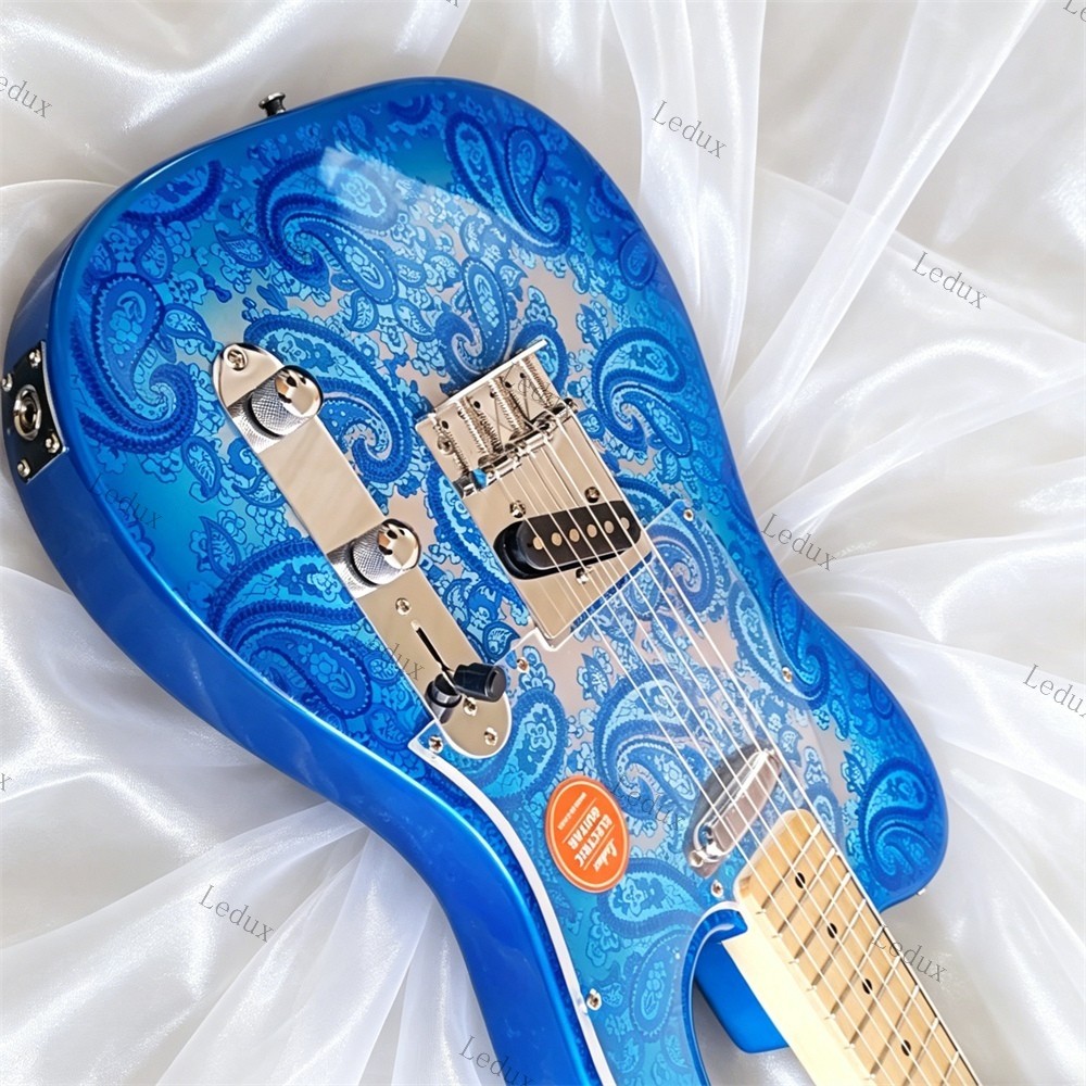 Blue Paisley Custom Electric Guitar Solid Body Maple Fretboard&Neck S-S Pickups