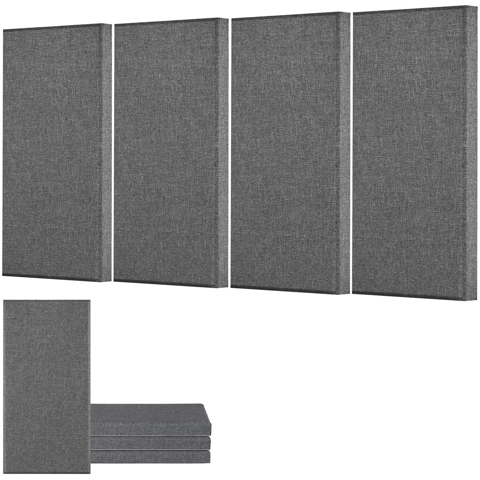 VEVOR 4 PCS Acoustic Wall Panels 2 in Thick 23.6 x 11.8 in Self-adhesive Gray