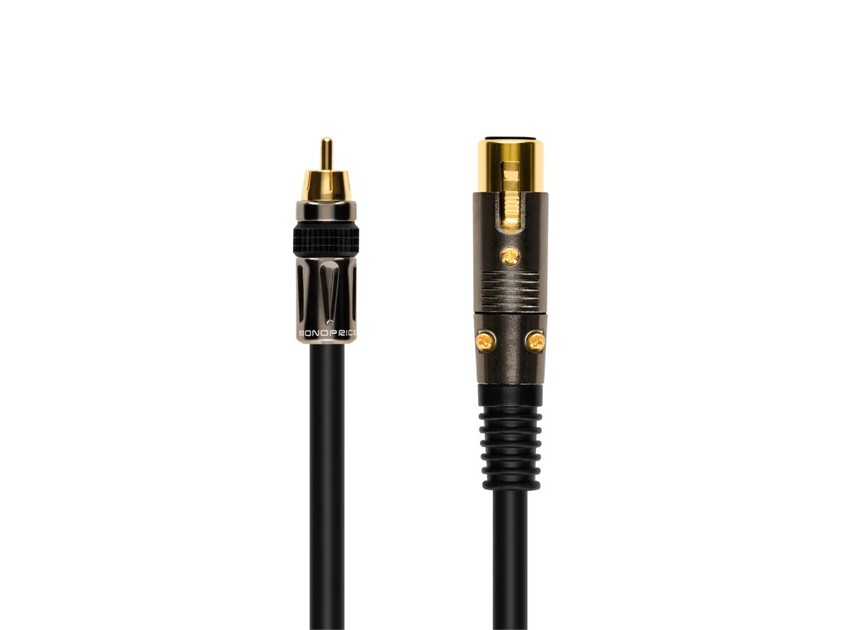 Monoprice 1.5ft Premier Series XLR Female to RCA Male Cable, 16AWG (Gold Plated)