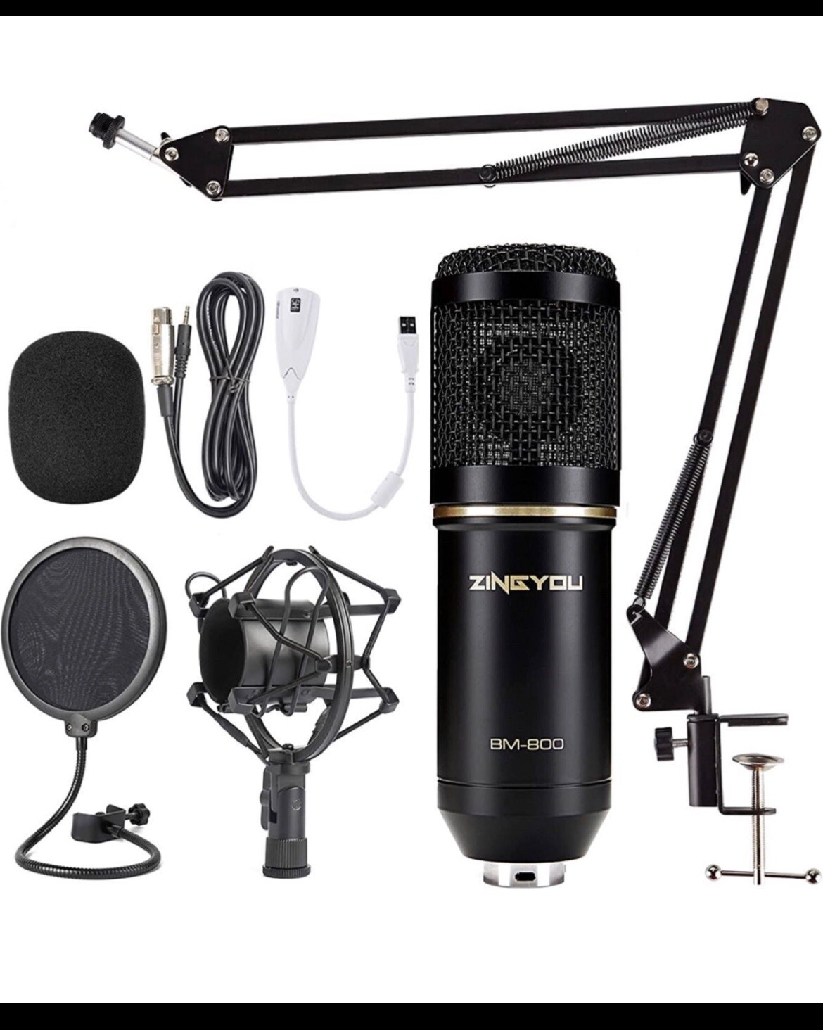 Condenser Microphone Bundle, BM-800 Mic Set for Studio Recording & Brocasting