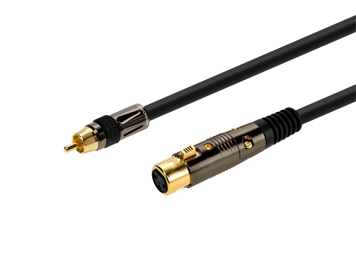 Monoprice 1.5ft Premier Series XLR Female to RCA Male Cable, 16AWG (Gold Plated)