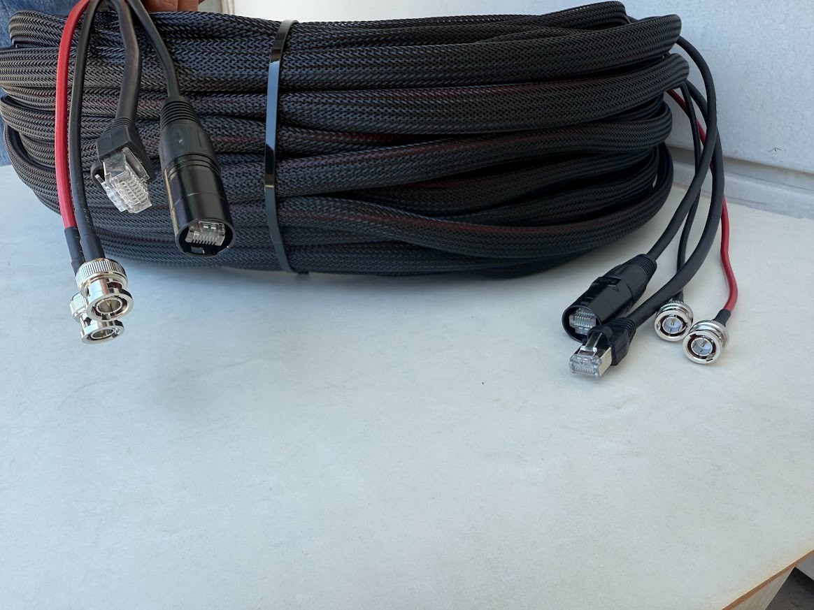 150 FT 4 Channel CAT-5 Snake Shielded Ethercon +2 SDI BNC Male 6G +CAT-6 RJ-45