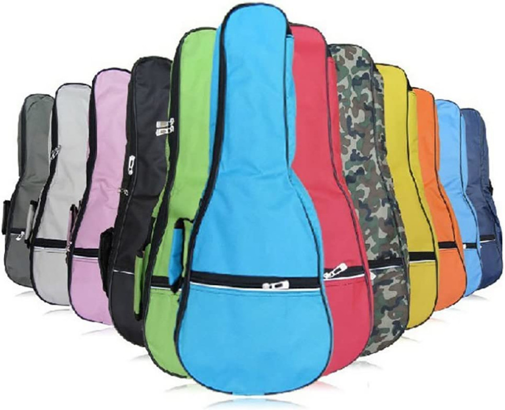 Waterproof Durable Colorful Ukulele Cotton Case Bag with Storage (21in, black)