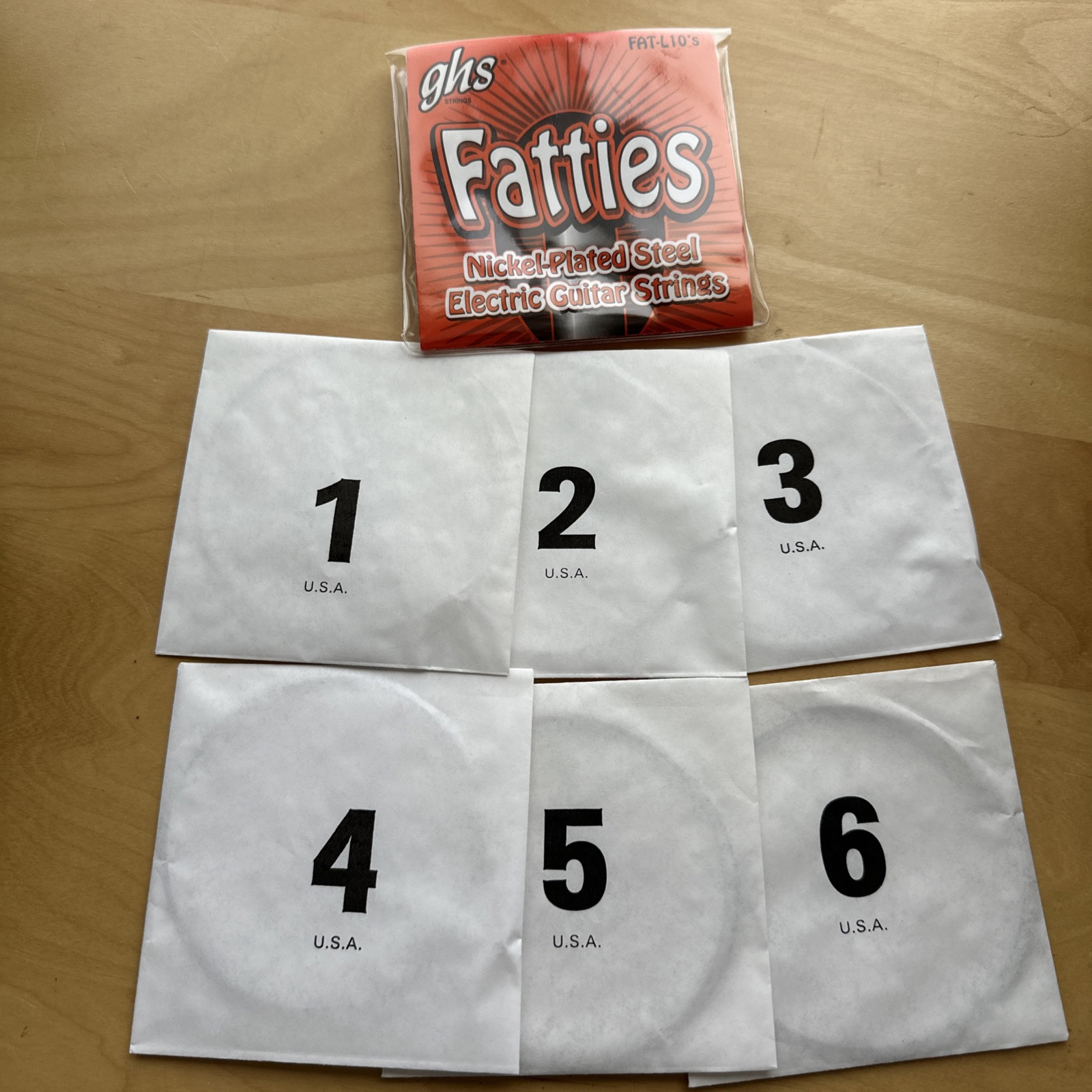 ghs FATTIES Nickel-Plated Steel Electric Guitar Strings FAT-L10’S 6-String Set N