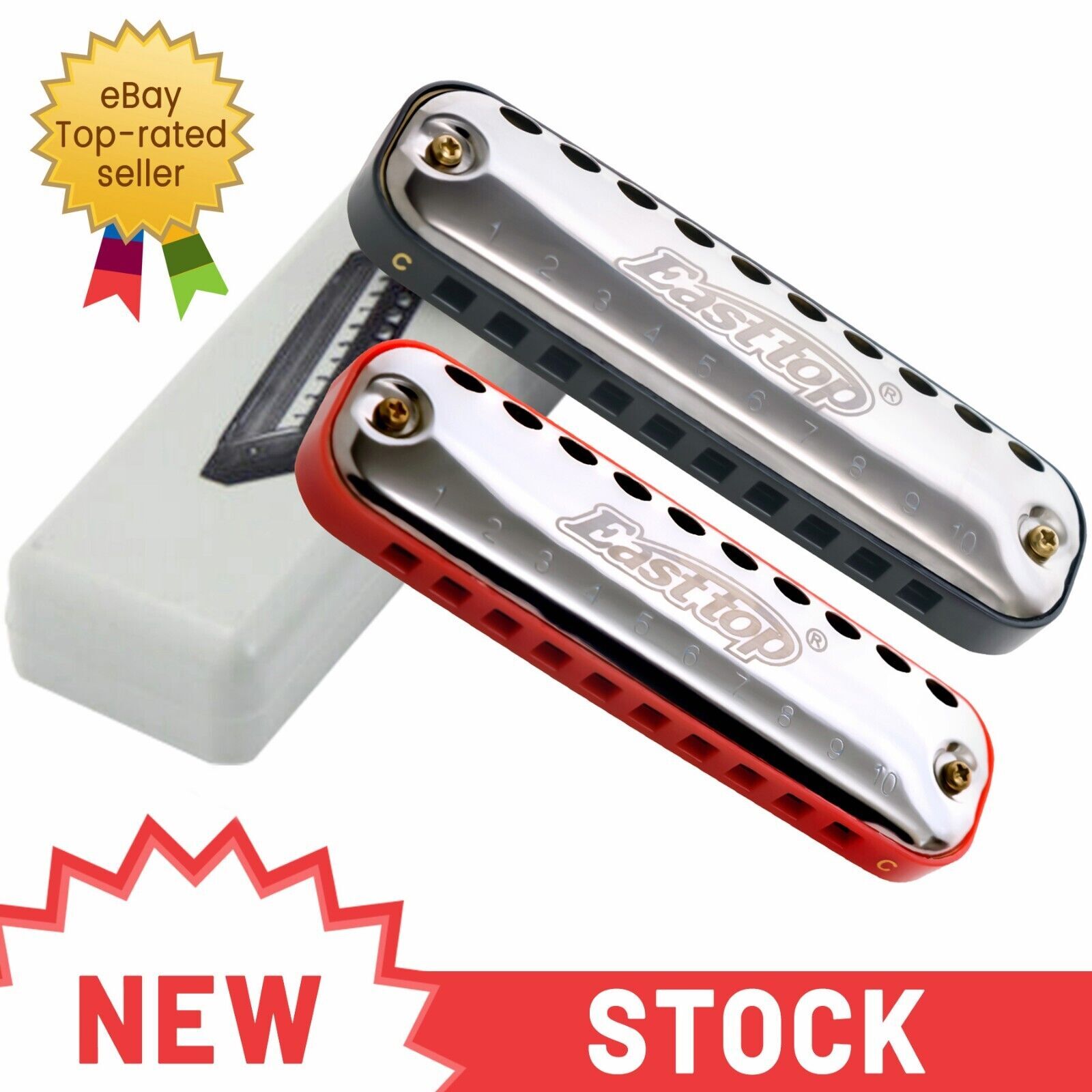 EASTTOP Harmonica Blues Harp Key of C Diatonic Harmonica ABS comb Party Gift