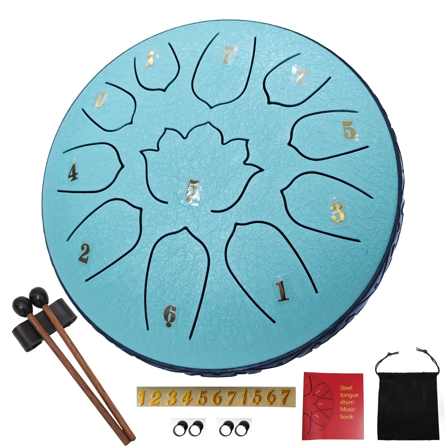 Rain Drum for Outside Garden 6-Inch Steel Tongue Drum with 11 Notes Percuss