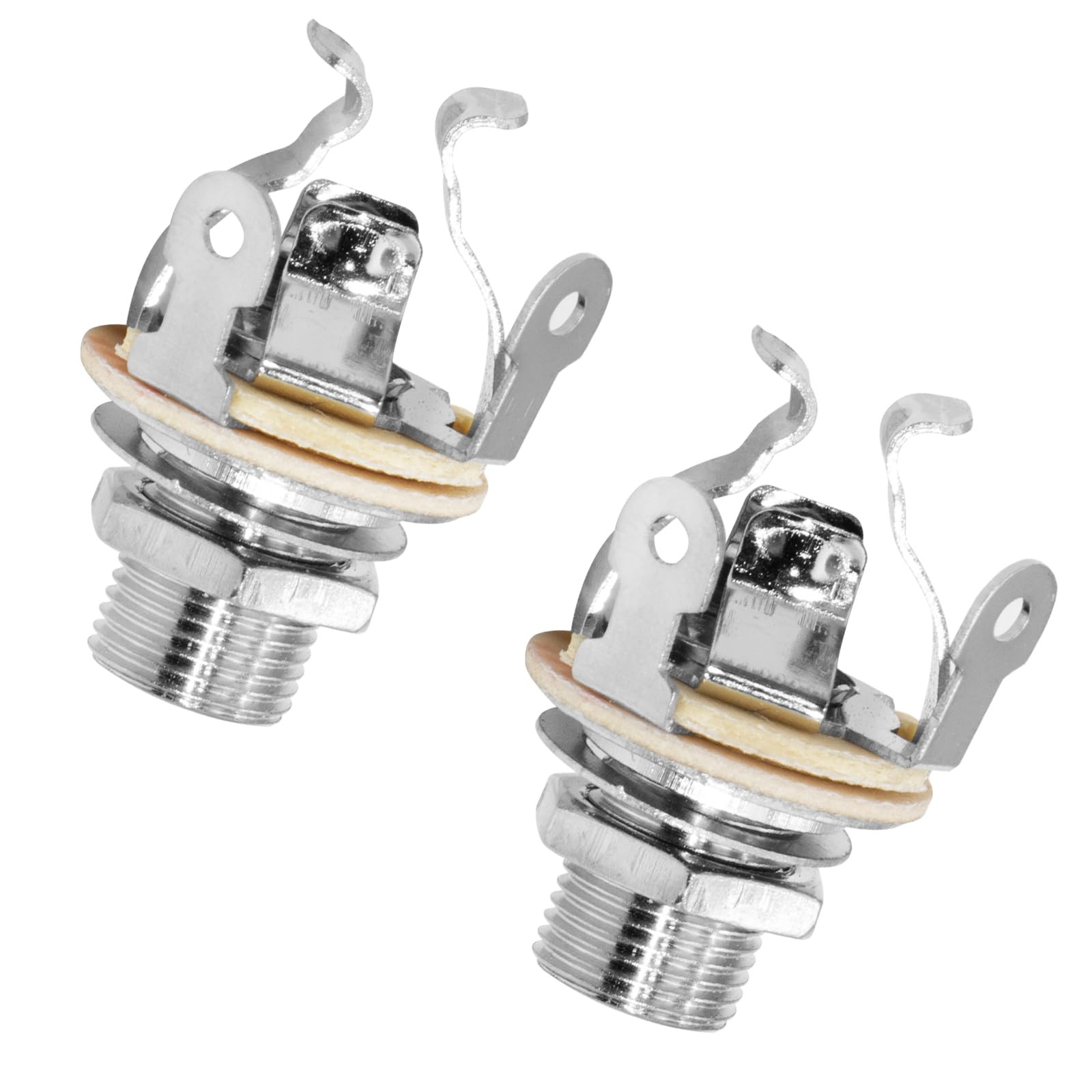 2 Pack Multi-Contact 1/4″ Mono Guitar Output Jack for Optimal Signal, Silver