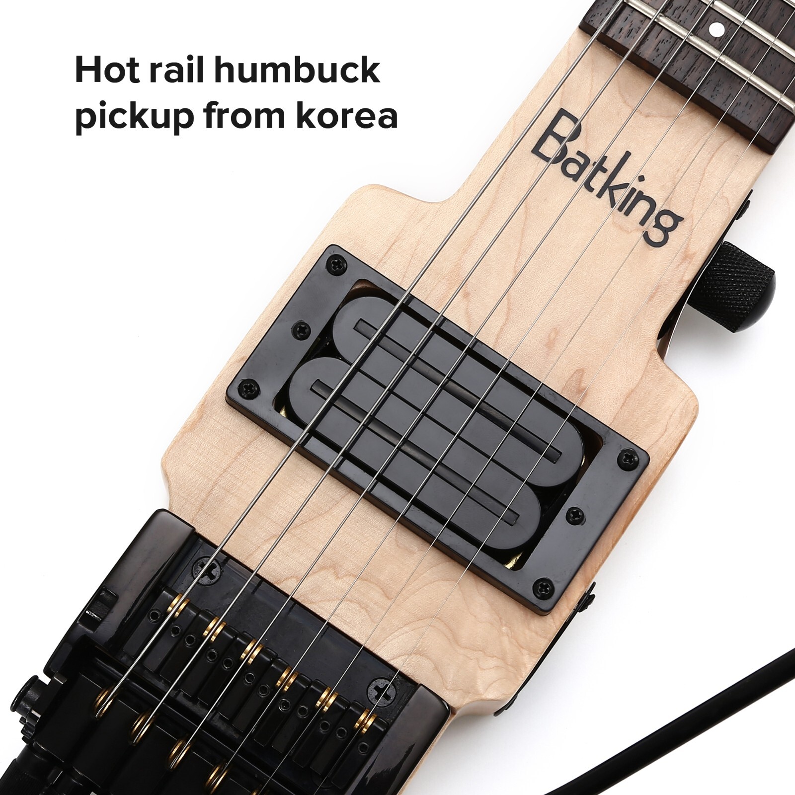 Electric Mini travelheadless guitar W/tremolo Canada Maple Body Push/Pull Switch