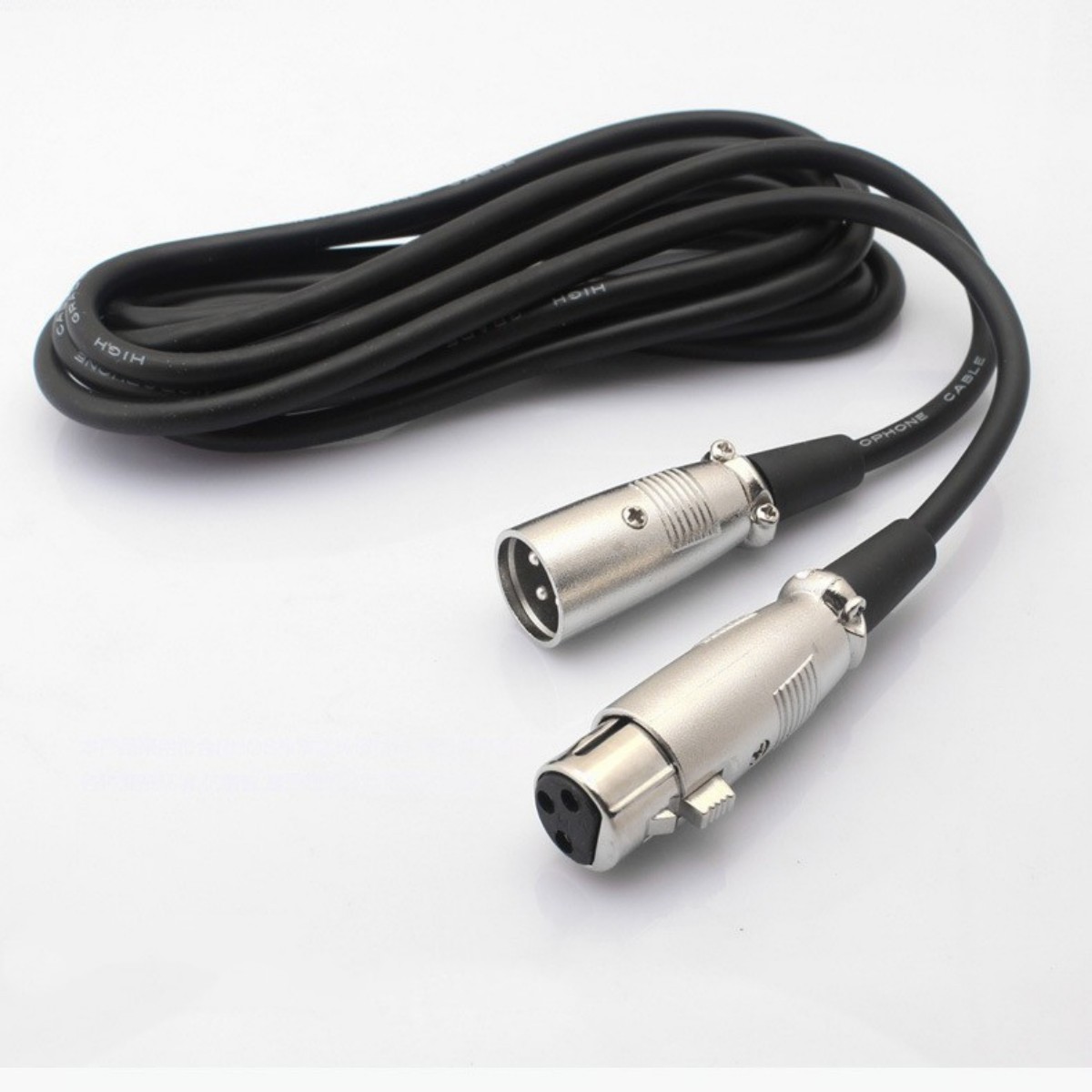 2Pack 10ft shielded 3-pin XLR microphone extension cables (male to female)
