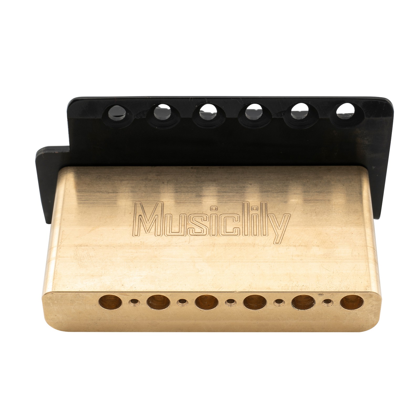 Musiclily Pro Black 52.5mm Modern Tremolo Bridge 40mm Brass Block For ST Guitar