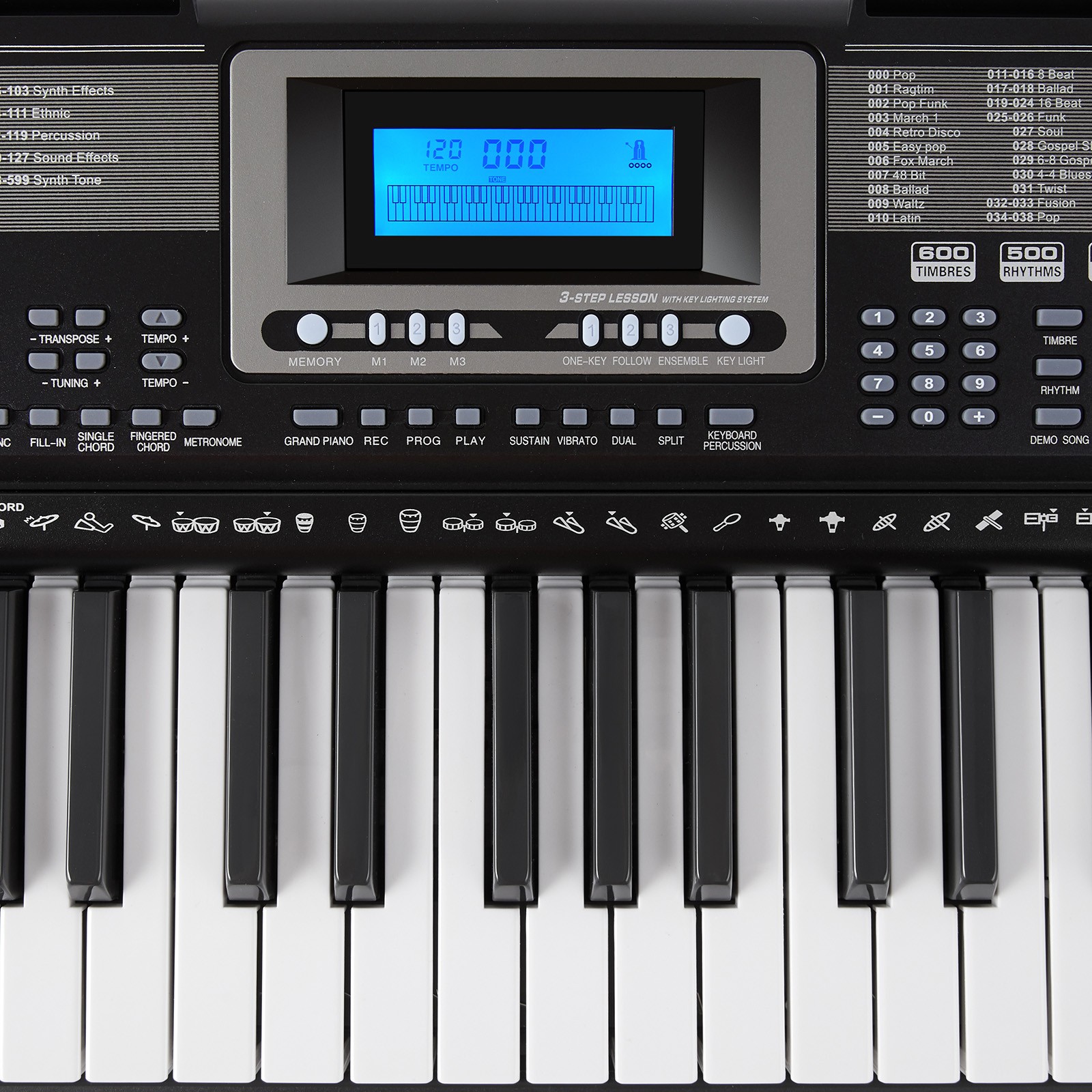 Portable 61Key Electric Light Up Piano Keyboard w/Pedal Stand Headset Microphone