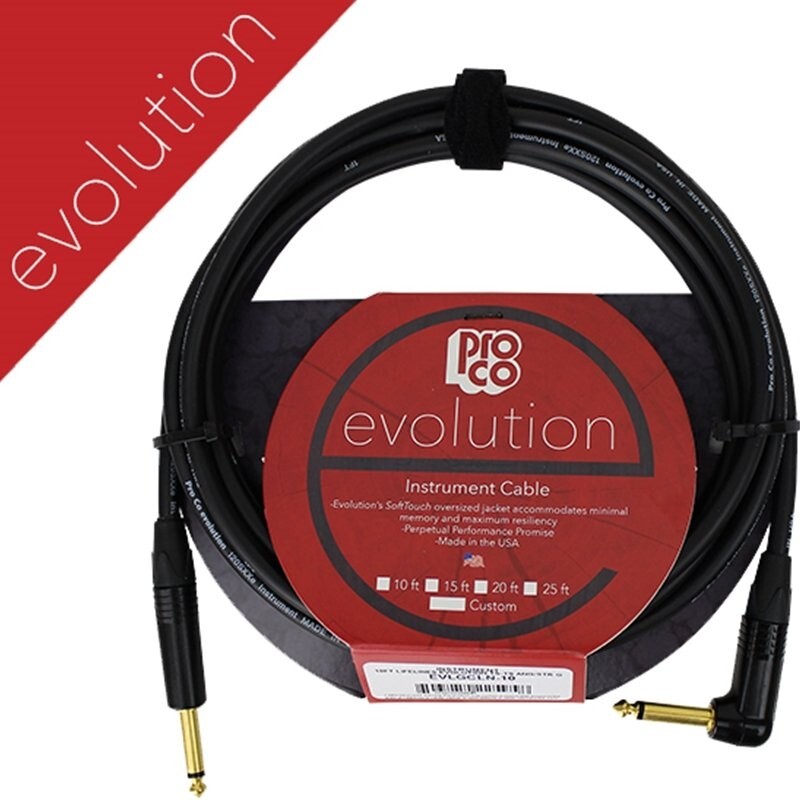 ProCo EVLGCLN-20 Evolution Straight to Right Angle Instrument cable – 20 ft