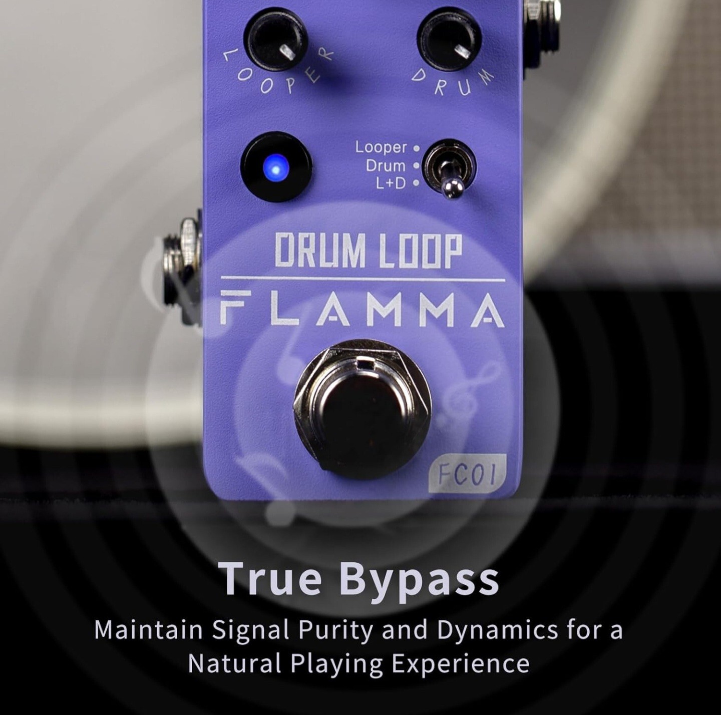 FLAMMA FC01 2in1 Drum Machine Phrase Loop Pedal 16 Drum Groove 20 Minutes Looper