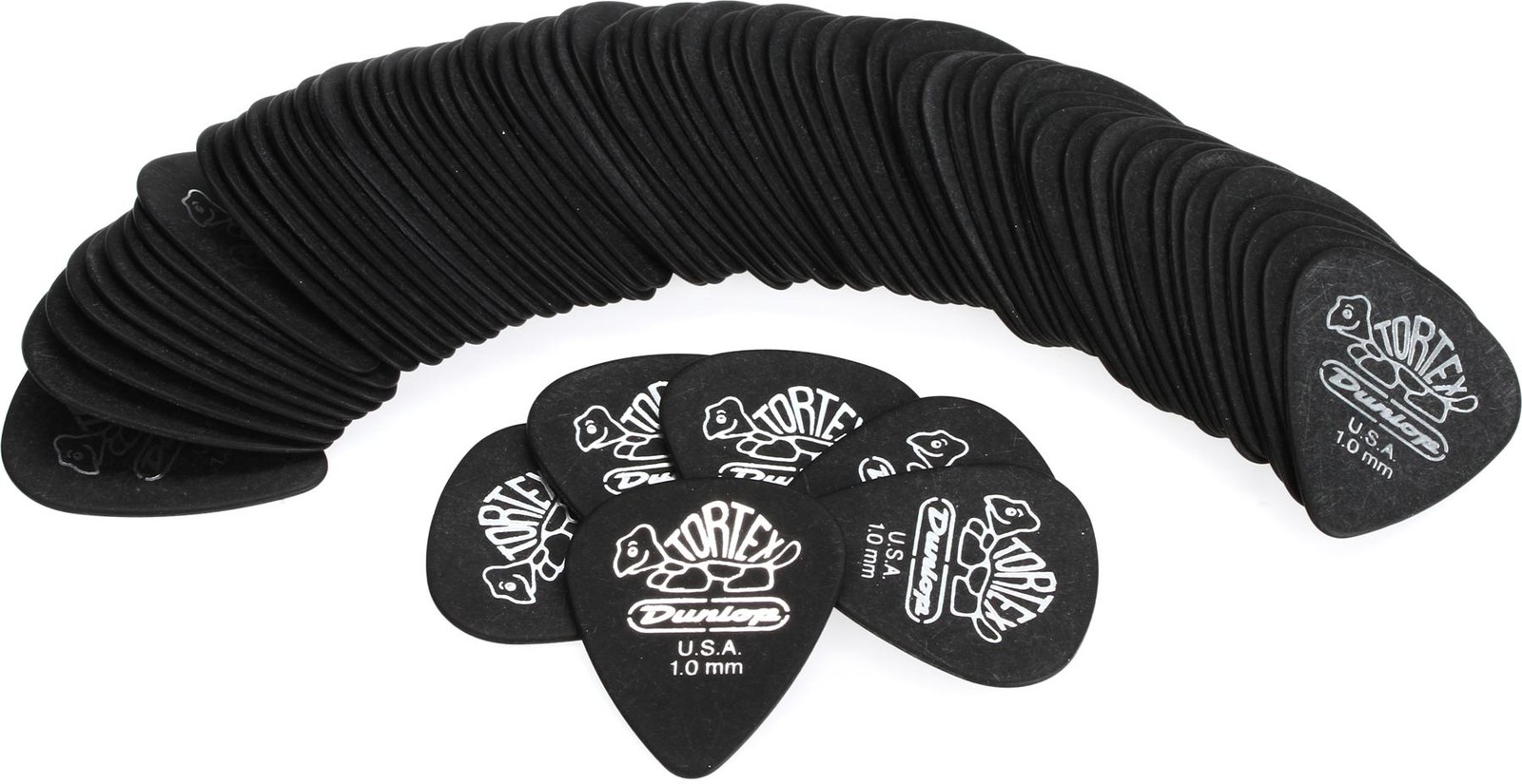 Dunlop 488R100 Tortex Pitch Black Standard Guitar Picks 1.0mm 72-pack
