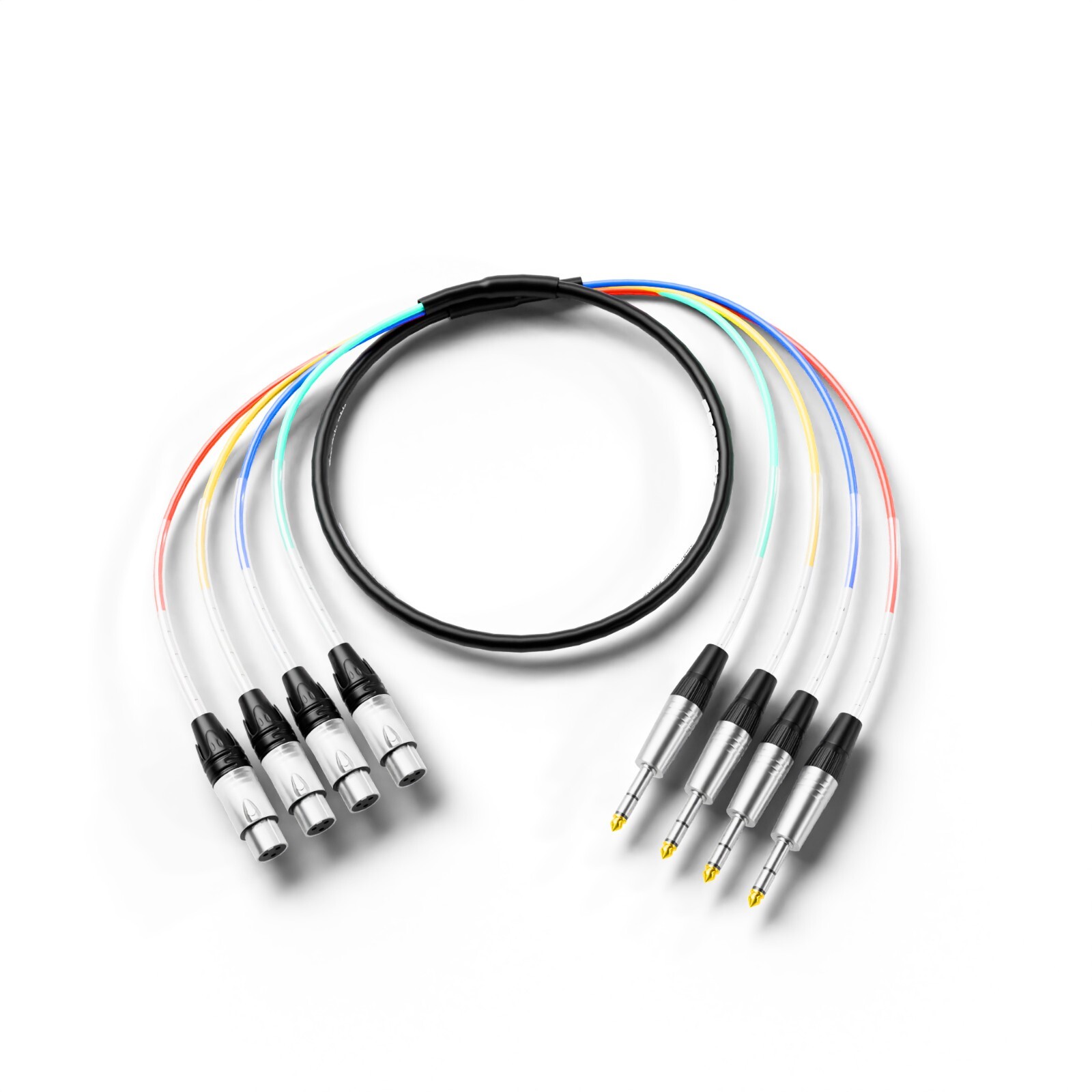 proreck Snake Cable 4-Channel 6ft Shielded Audio Cable 1/4” TRS to XLR Female