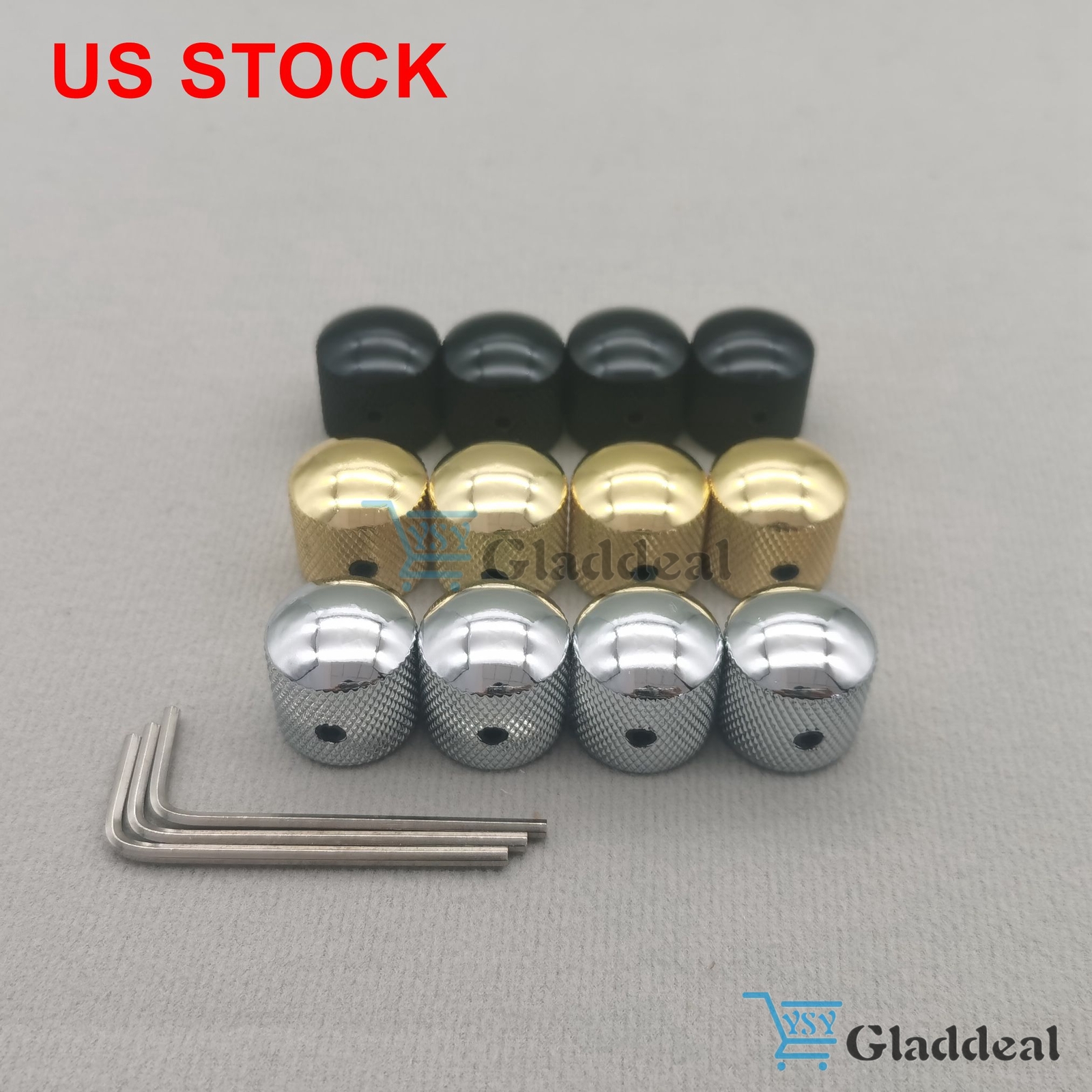 4Pcs Dome Knob Volume Tone Control Knobs with Inner Hexagon Spanner Guitar Bass