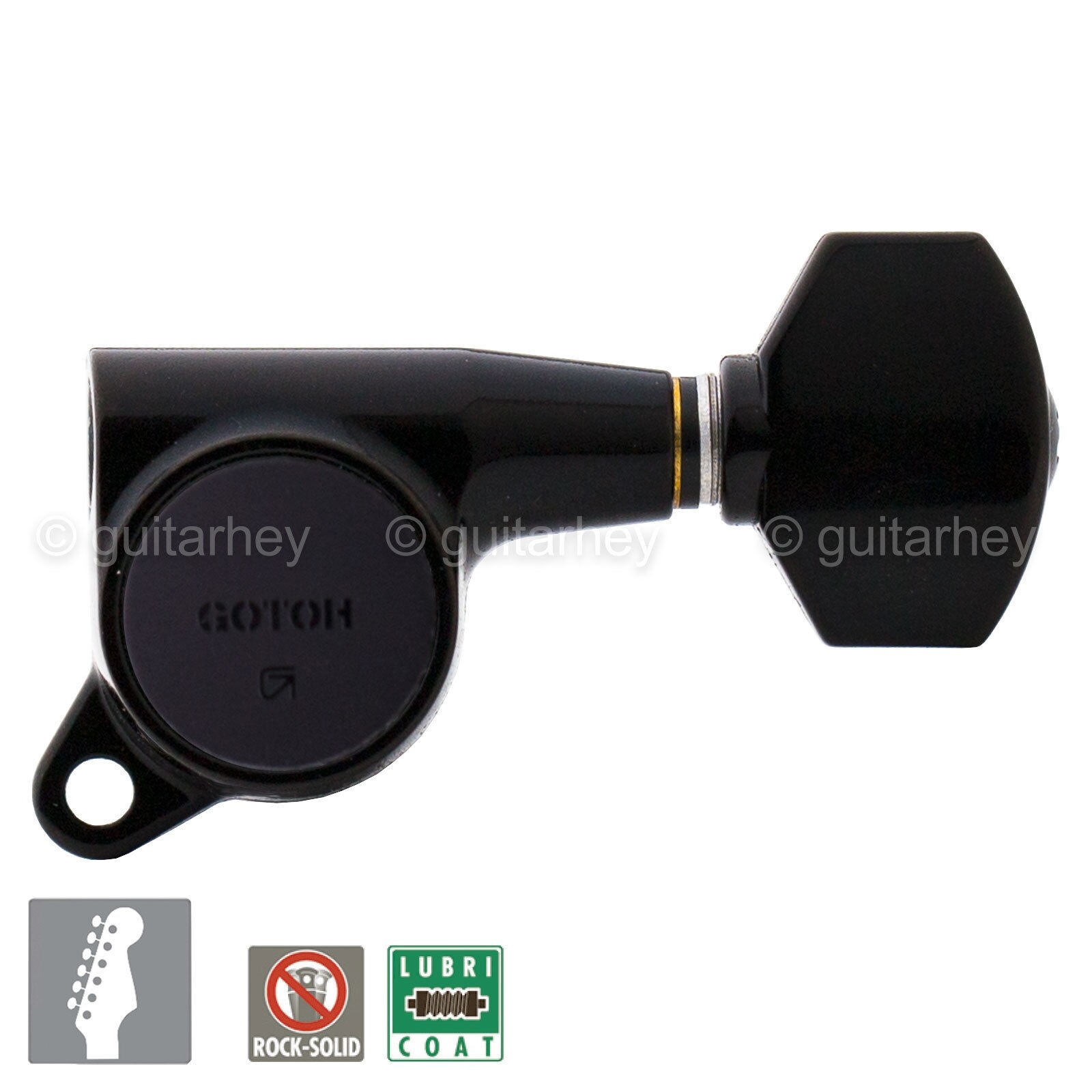 NEW Gotoh SG381-07 Mini Keys L6 SET 6 in line Tuners Right Handed – BLACK