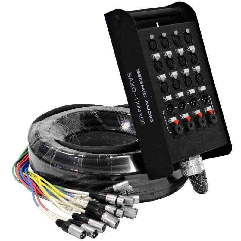 Seismic Audio – 12 Channel 50 Foot Snake Cable 4 Returns (XLR & TRS)