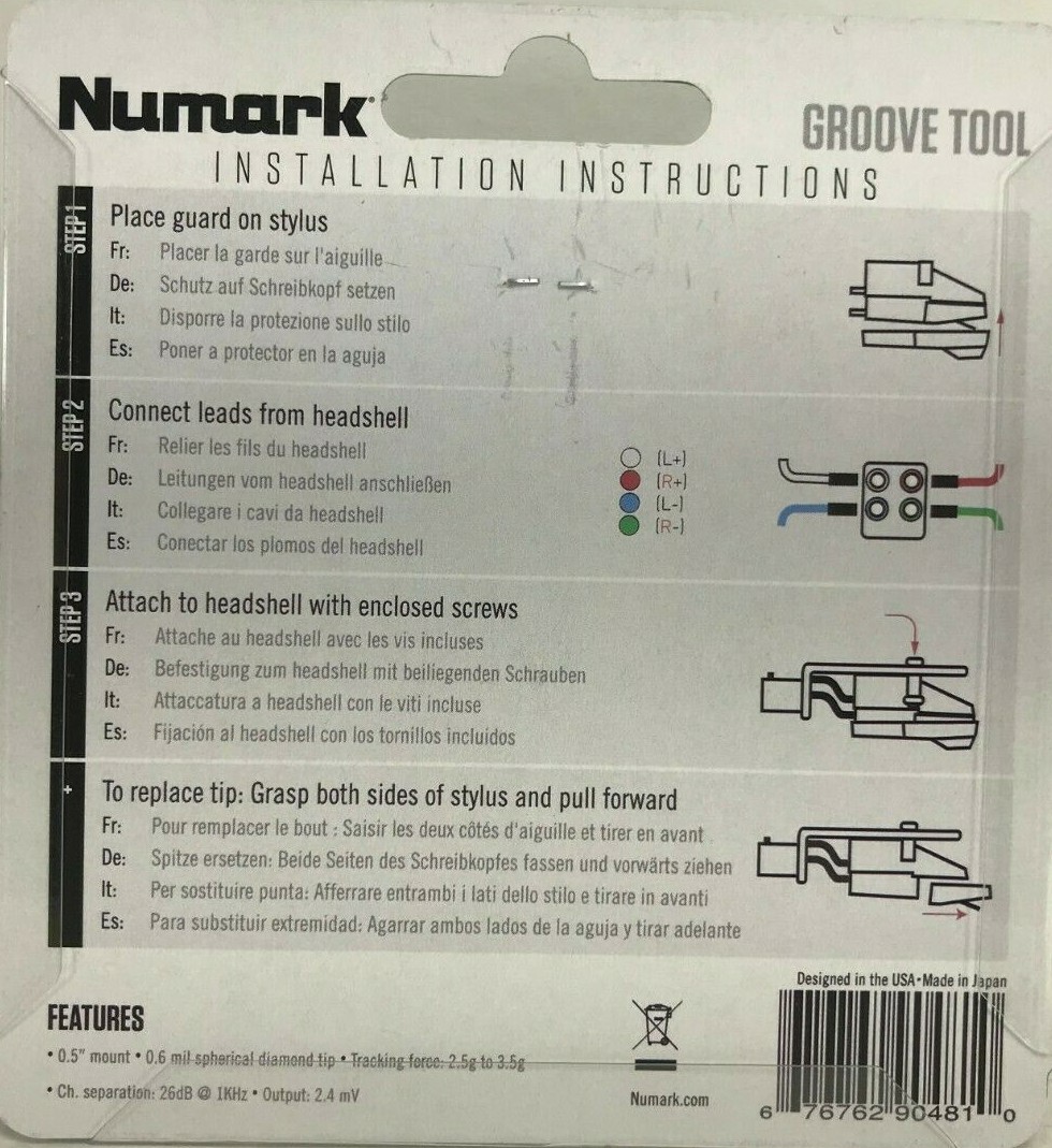 Numark – Groove Tool – Cartridge & Stylus Cartridge + Stylus