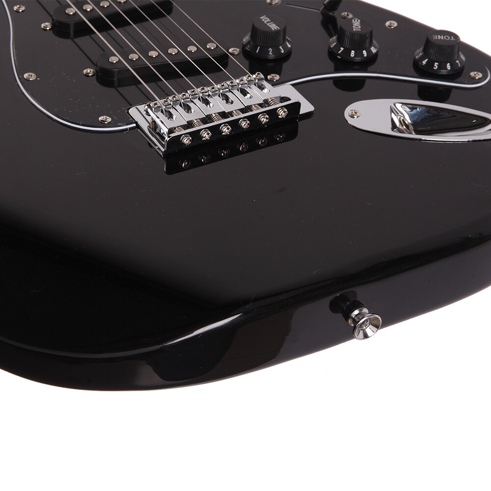 GST Stylish 6 String Electric Guitar Kit with Pickguard Black