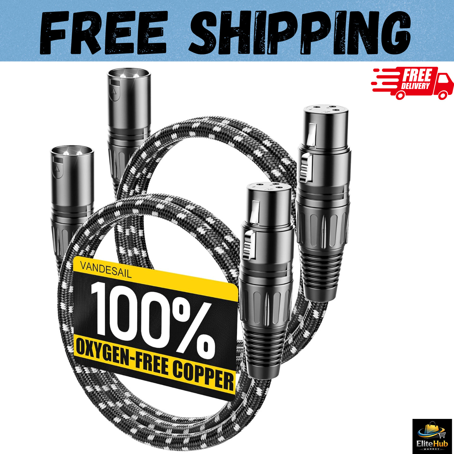 XLR Cables, 3ft 2 Pack Microphone Cable, XLR Male to Female Balanced Microphone