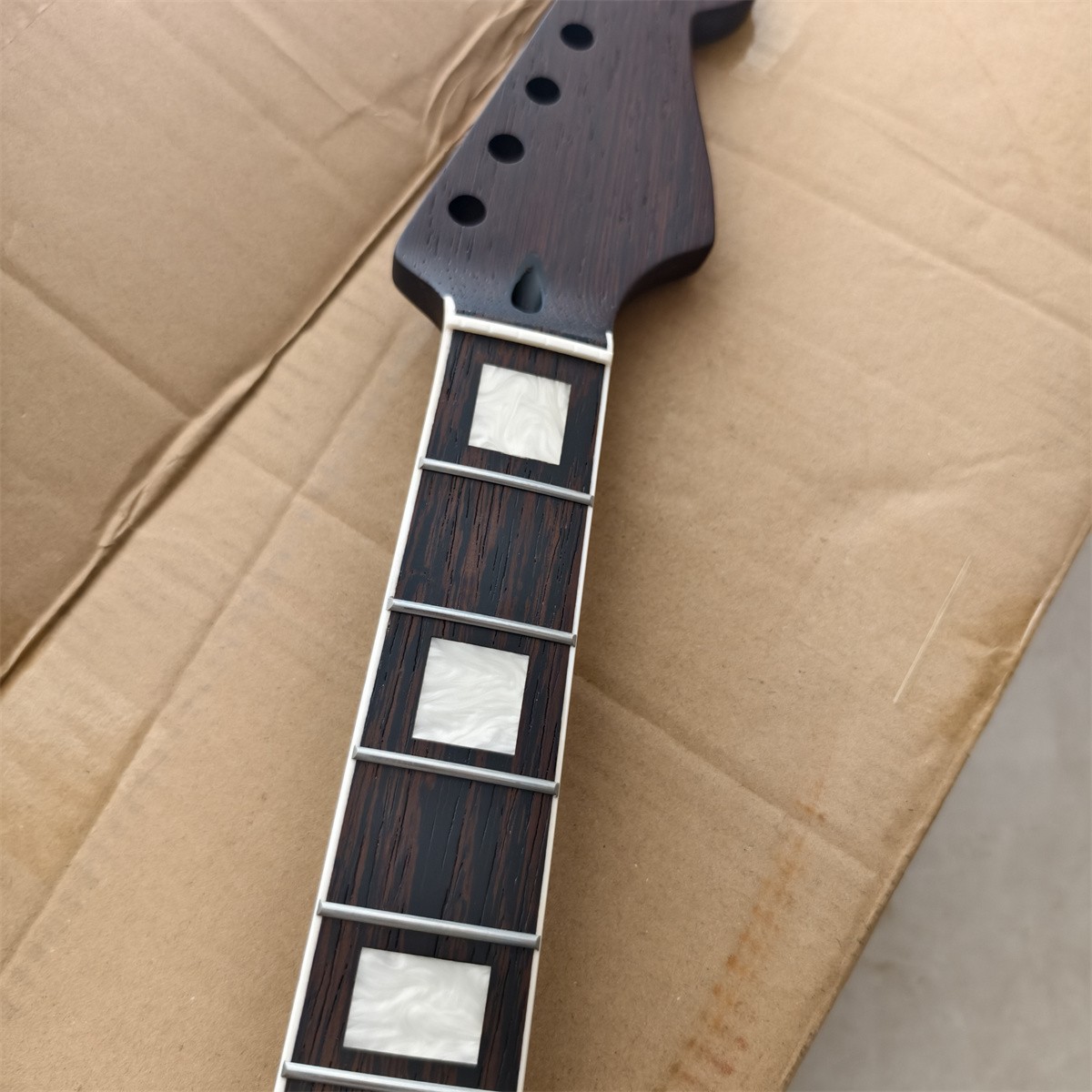 Wenge 22 Frets 25.5 Inch electric Guitar Neck block inlay Replace