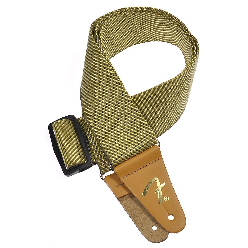 Genuine Fender 2″ Vintage Yellow Tweed Adjustable Guitar Strap with F Logo