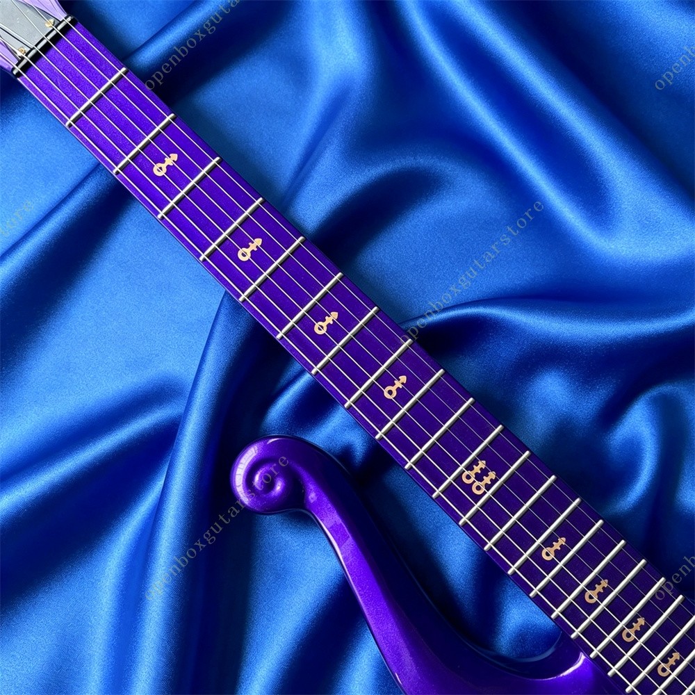 Prince Cloud Solid Electric Guitar Love Symbol Inlay Stainless Fret Purple