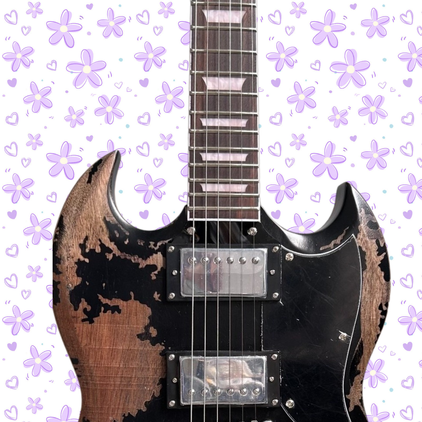 Hot Sale SG Vintage Relic Black Electric Guitar HH Pickups US Warehouse