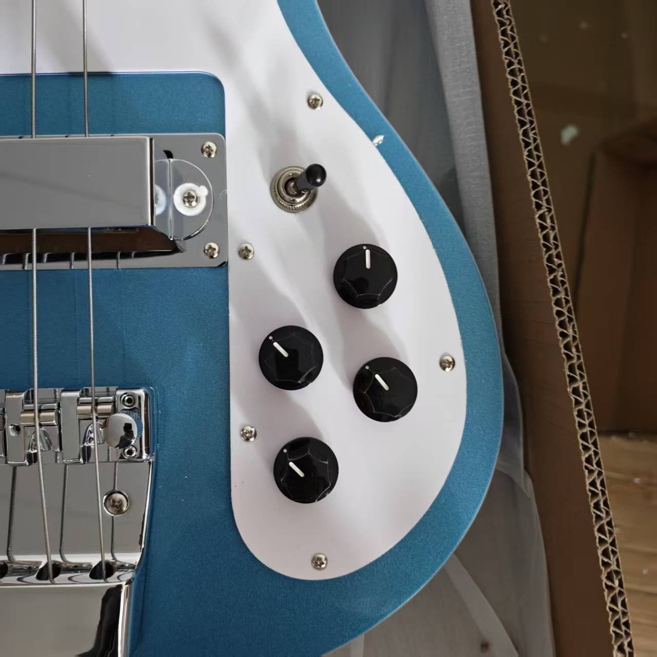 Custom RIC 4003 “Blue Boy” 4Strings Electric Bass Chrome Hardware 22Fret ShipUS