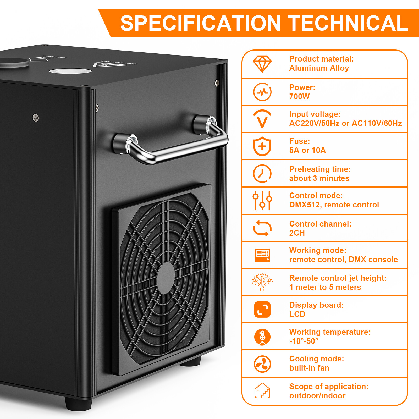 700W Cold Spark Firework Machine DMX Stage Effect Wedding DJ Party w/Flight Case