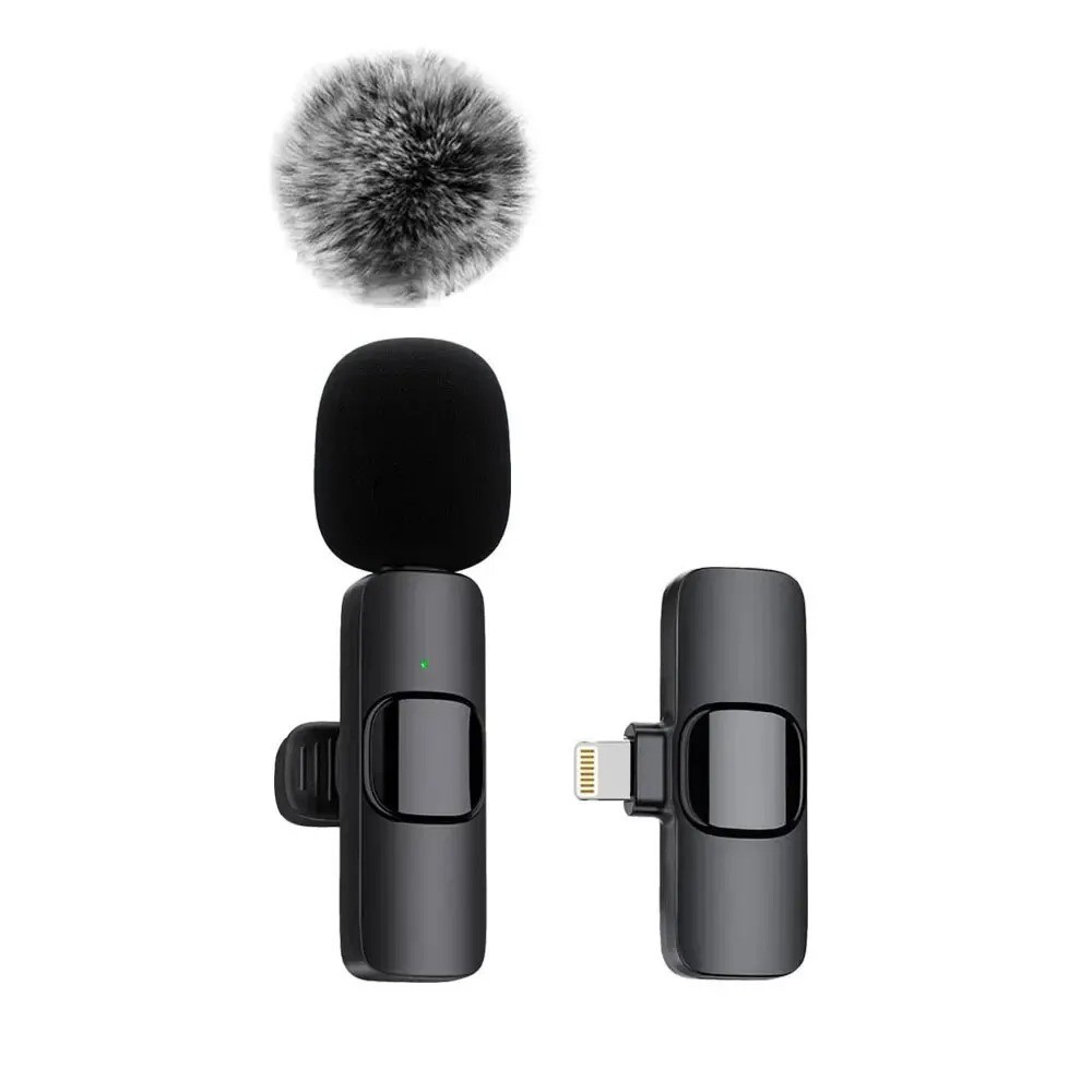 Wireless Lavalier Microphone iPhone Android USB-C Clip Mic-Live Streaming Video